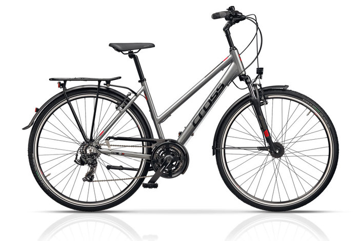 CROSS AREA LADY fényes szürke (fekete/piros) 44cm