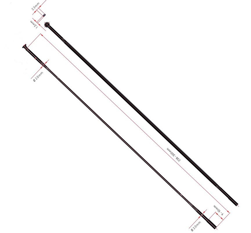 Küllő DT Swiss Aero comp egyenes 2.0/2.3/1,25x248 fekete