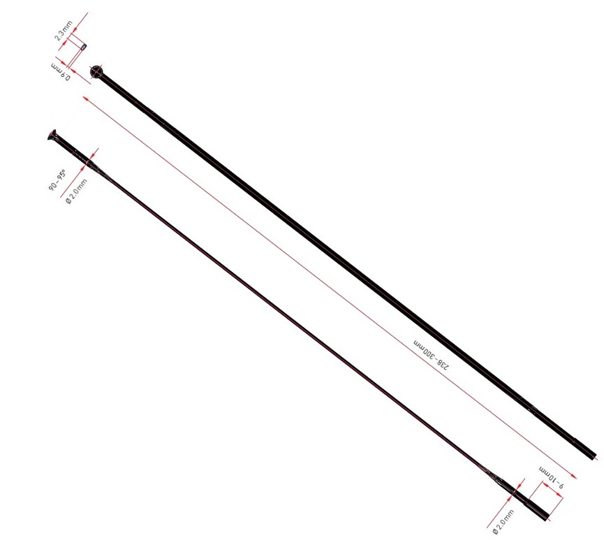 Küllő DT Swiss Aerolite egenes 2.0/2.3/0.9x298 ezüst