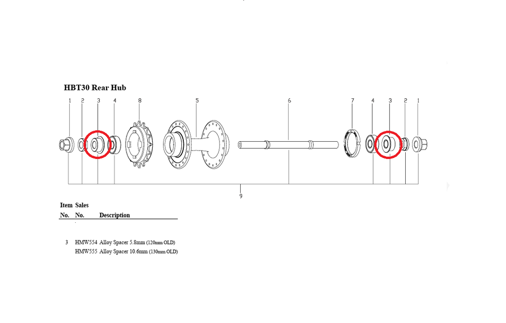 Sturmey Archer HBT30 agyhoz hézagoló alátét [10.6 mm]