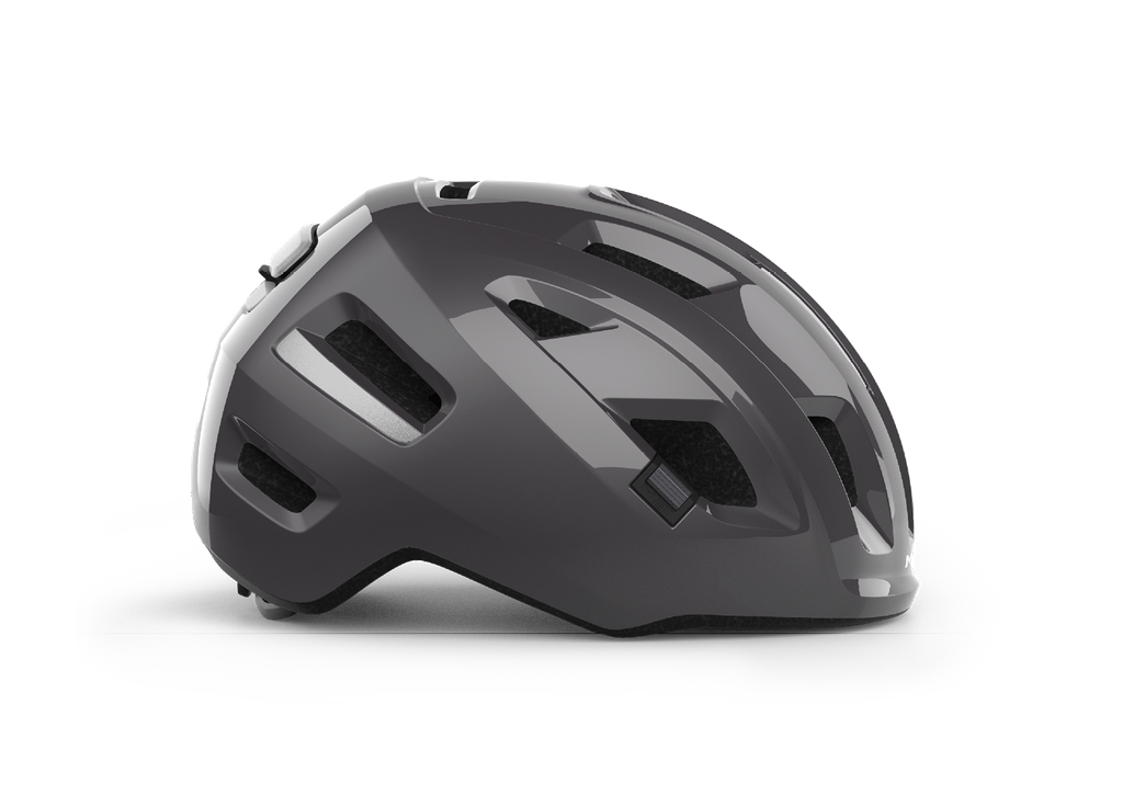 MET E-Mob kerékpáros sisak [fényes sötét szürke, 58-61 cm (L)]