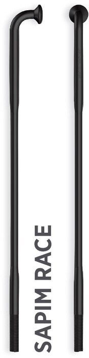 Küllő SAPIM RACE Inox 14G 295mm J-Bend fekete + Polyax réz 14G 12mm fekete