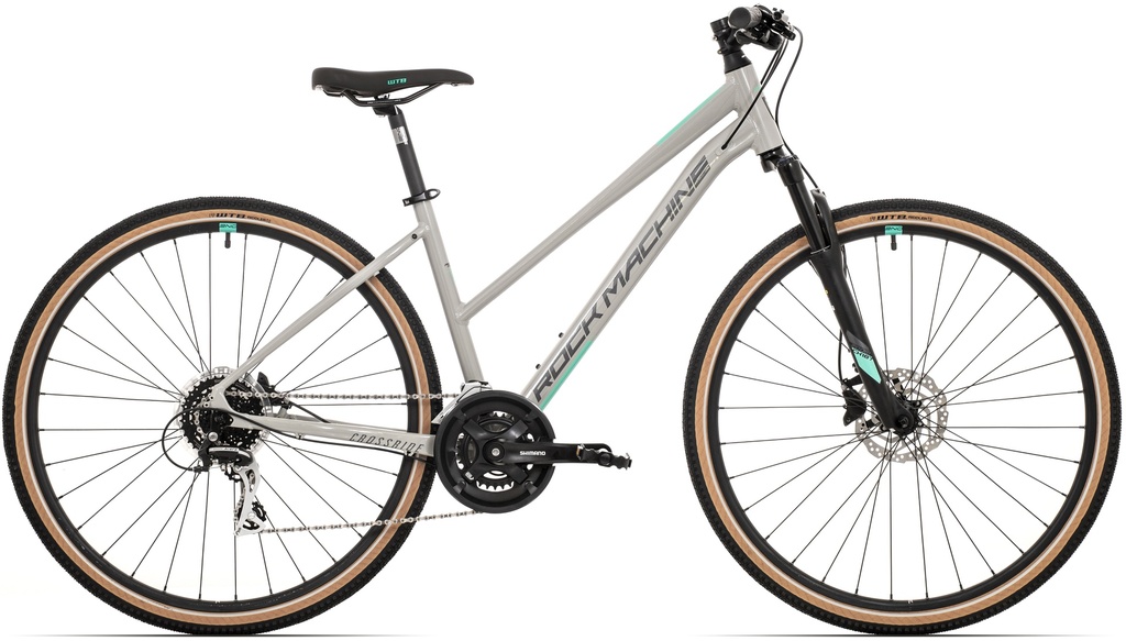 Rock Machine Crossride 300 Lady cross kerékpár [19" (L), fényes világosszürke/szürke/menta]