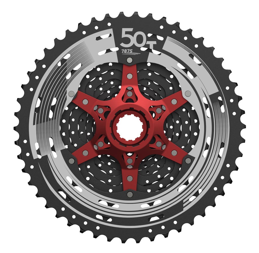 Sunrace CSMX80 11 sebességes fogaskeréksor [fekete-piros, 11-51]