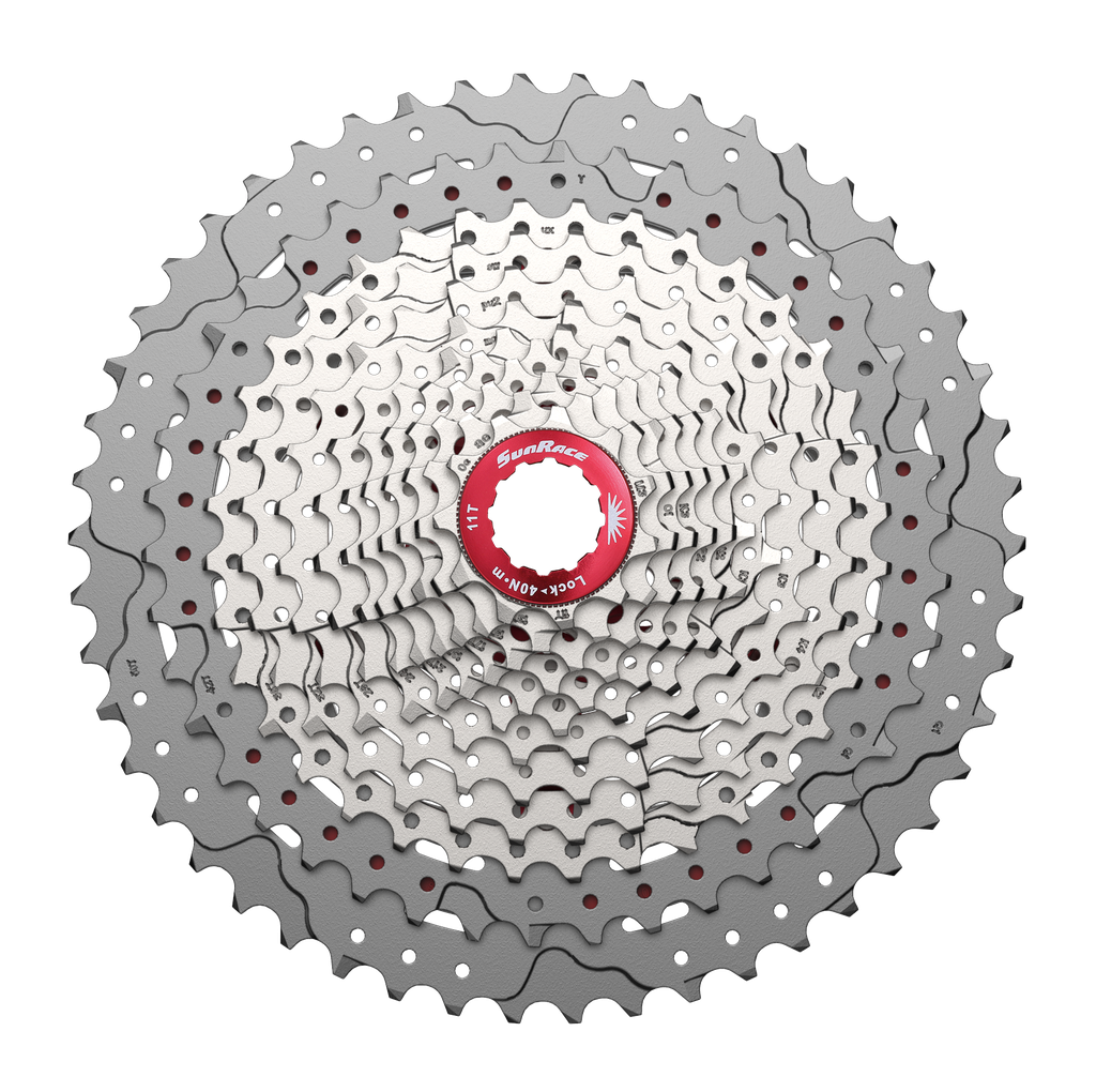 Sunrace CSMZ90 WA5 12 sebességes fogaskeréksor [ezüst-piros, 11-50]