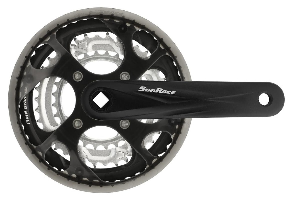 Sunrace FCM300 négyszögtengelyes hajtómű 48/38/28T [fekete, 48/38/28, 170 mm]