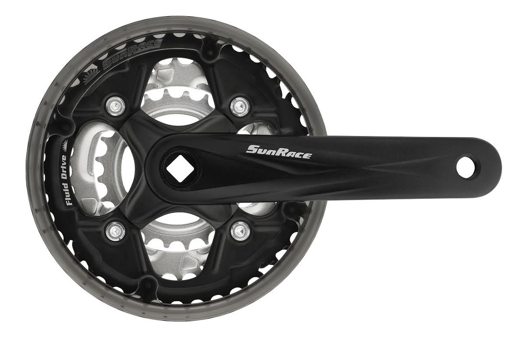 Sunrace FCM500 42/34/24T négyszögtengelyes hajtómű [fekete, 42/34/24, 170 mm]
