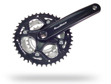 Sunrace FCM513 négyszögtengelyes hajtómű gyerek kerékpárhoz [fekete, 42/34/24, 152 mm]
