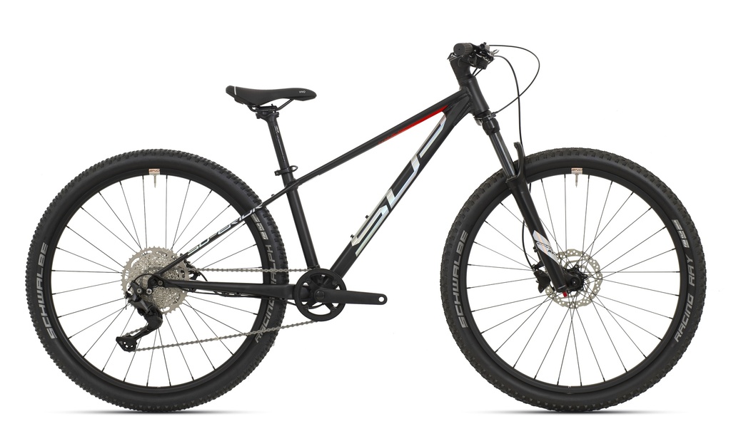 Superior Team 27 Elite 27.5"-os junior kerékpár [13" (XS), matt fekete/króm/piros]