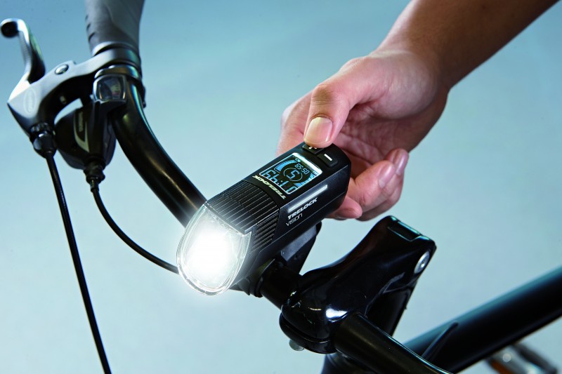 Trelock LS760 I-GO Vision + LS740 Vector Signal akkumulátoros első+hátsó lámpa