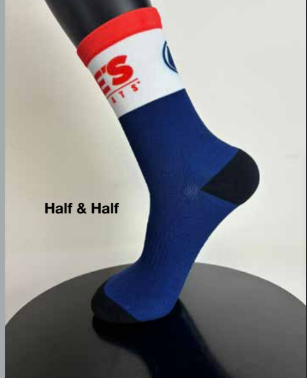 Joe's No-Flats Half & Half zokni [piros-fehér-kék, L]