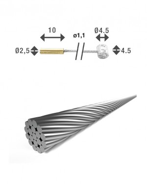 Bowden váltó 19 szálas1,1x2250mm 2 niplivel (2,5x10/4,5x4,5) SH-X18