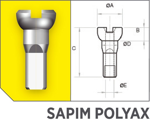 Küllőanya SAPIM POLYAX réz 14G 12 mm fekete