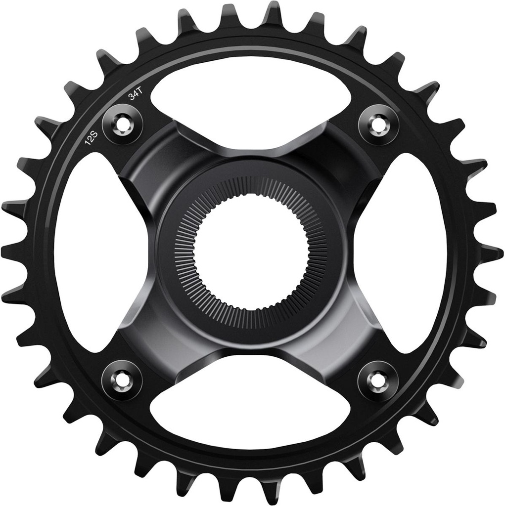 SHIMANO CHAINRING, SM-CRE80-12-SB, 34T W/O CG, FOR CHAIN LINE 56.5MM, BLACK, IND