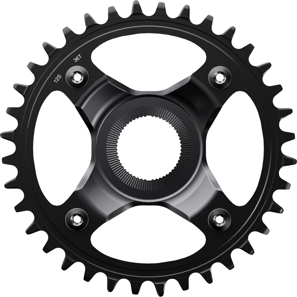 SHIMANO CHAINRING, SM-CRE80-12-SB, 36T W/O CG, FOR CHAIN LINE 56.5MM, BLACK, IND