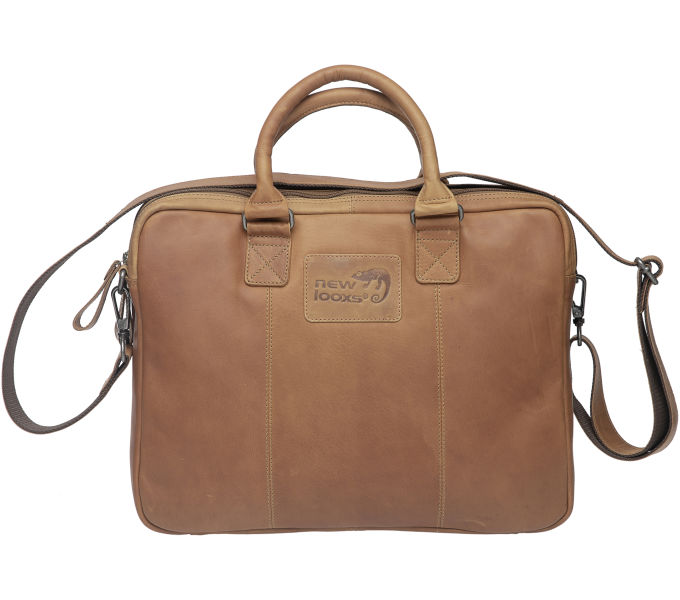 KÉZITÁSKA NEWLOOXS SANTOS LEATHER KONYAK 13,5L 40X31X11CM