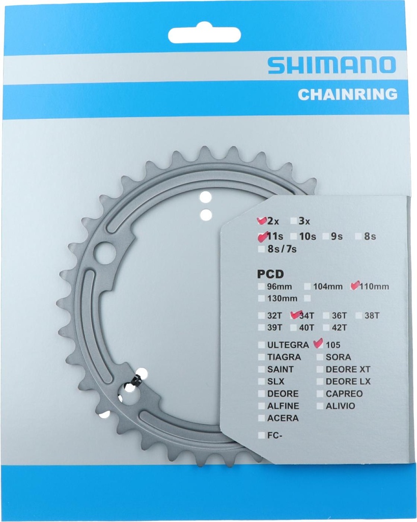 SHIMANO FC-R7000 CHAINRING 34T-MS (SILVER) FOR 50-34T