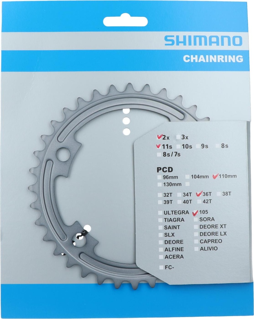 SHIMANO FC-R7000 CHAINRING 36T-MT (SILVER) FOR 52-36T