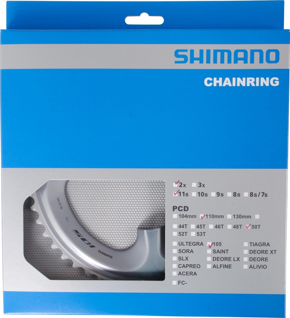 SHIMANO FC-R7000 CHAINRING 50T-MS (SILVER) FOR 50-34T