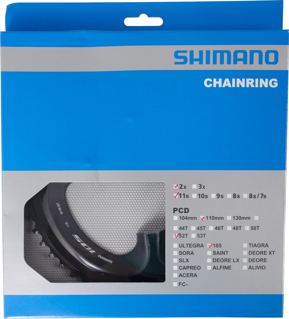 SHIMANO FC-R7000 CHAINRING 52T-MT (BLACK) FOR 52-36T