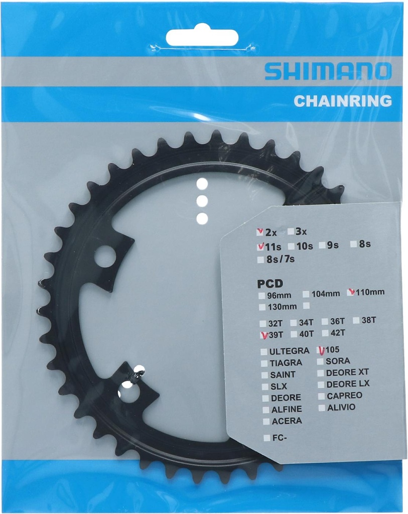 SHIMANO FC-R7000 CHAINRING 39T-MW (BLACK) FOR 53-39T