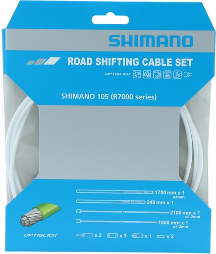 [#PL-Y8ZG98100] SHIMANO OPTISLICK SHIFT CABLE SET FOR R7000 (OT-RS900 IS INCLUDED) WHITE