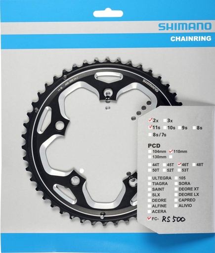 [#PL-Y1PR98020] SHIMANO FC-RS500 CHAINRING 46T-MJ BLACK 110MM