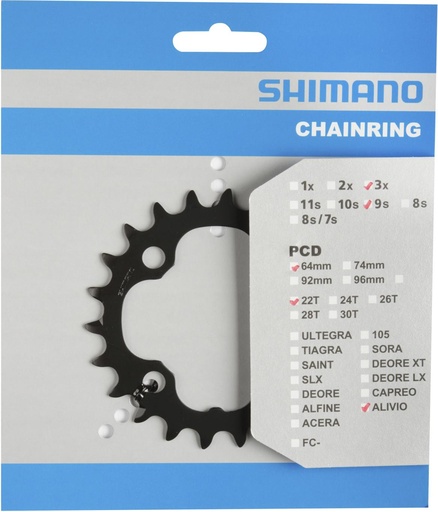 [#PL-Y1PK22000] SHIMANO FC-M4050 CHAINRING 22T-AX