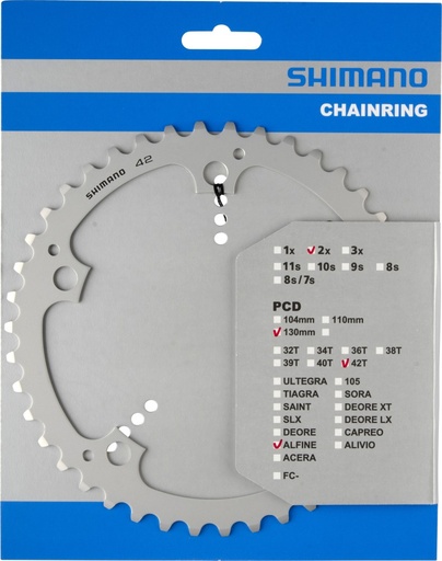 [#PL-Y1PB42000] SHIMANO FC-S501CHAINRING 42T SILVER 130MM