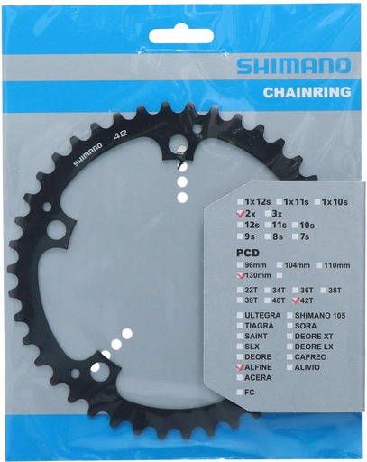 [#PL-Y1PB42010] SHIMANO FC-S501CHAINRING 42T BLACK 130MM