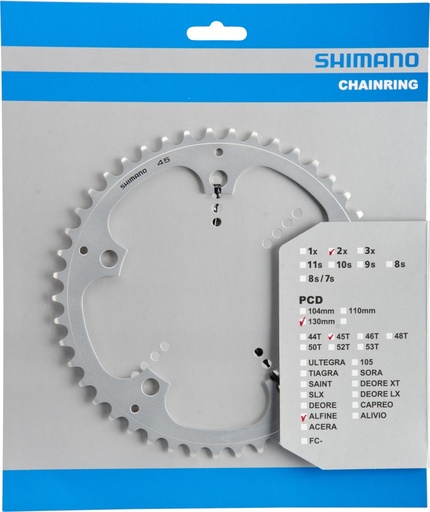 [#PL-Y1PB45000] SHIMANO FC-S501CHAINRING 45T SILVER 130MM