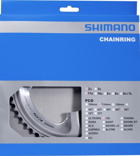 [#PL-Y1PH98100] SHIMANO FC-5800S Chainring 50T-MA for 50-34T (Silver)