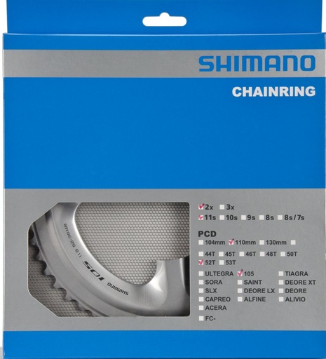 [#PL-Y1PH98120] SHIMANO FC-5800S Chainring 52T-MB for 52-36T (Silver)