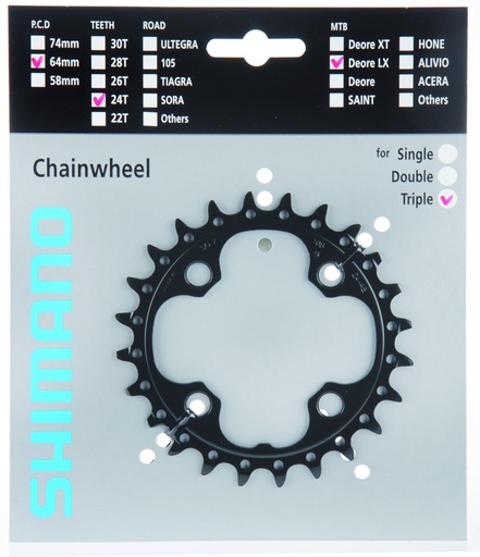 [#PL-Y1LU24000] LÁNCKERÉK 24F FCM660-10 24T FEKETE LÁNCKERÉK 32F SLX FCM590-10 10S ©64