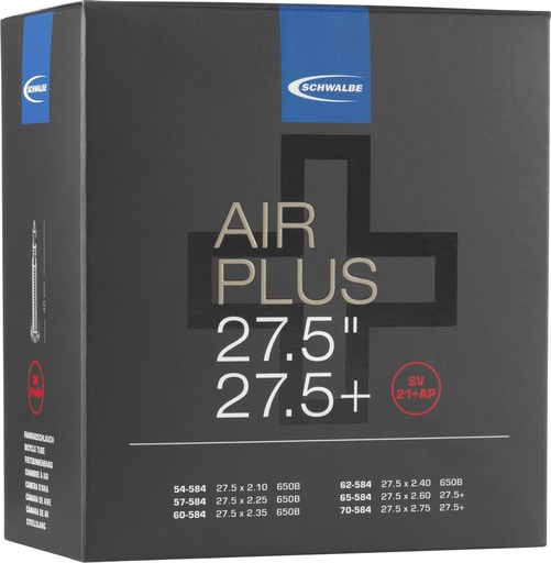 [#PL-10461413] BELSŐ SCHWALBE 27,5+ SV21+AP 27,5+x2,10-2,80 AIR PLUS 40MM 400 g {10/7}