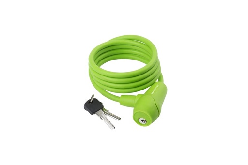 [#CS-41980090GN] ZÁR SPIRÁL KULCSOS 8 x 1500 MM SZILIKONOS - M-WAVE ZÖLD