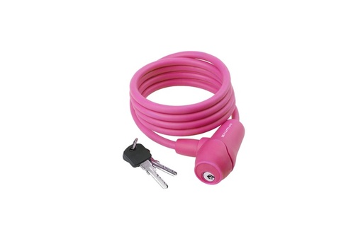 [#CS-41980090PK] ZÁR SPIRÁL KULCSOS 8 x 1500 MM SZILIKONOS - M-WAVE PINK