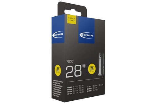 [#CS-42910017] TÖM 700X18-25C (18/25-622/630) SCHWALBE SV20 EXTRA LIGHT - 60MM DOBOZOS