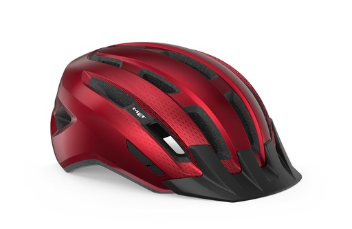 [#BL-244322] MET Downtown kerékpáros sisak [fényes piros, 52-58 cm (S/M)]