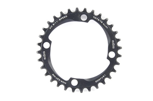 [#BL-141150] a2Z Narrow Wide (BCD: 104) 4 furatos szimmetrikus lánctányér [fekete, 34]