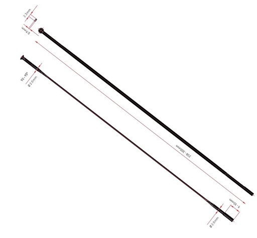 [#BS-SATS020298N0020] Küllő DT Swiss Aerolite egenes 2.0/2.3/0.9x298 ezüst