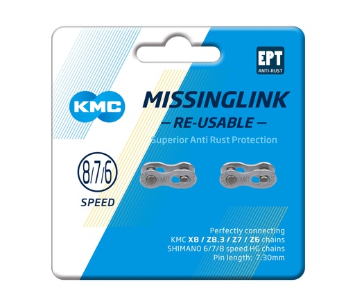 [#BF-CL573R] Lánc KMC MISSINGLINK patentszem 8 speed 1/2x3/32" 6/7/8 speed CL573R