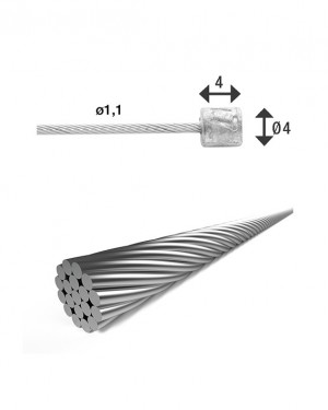 [#VP-250 11 550 15] Bowden váltó rozsdam.19szálas 1,1x3000mm 4x4-es niplivel SH-X16