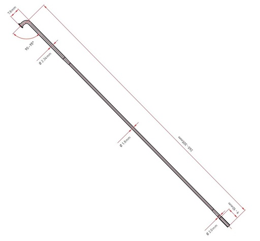 [#BS-SA3023298N0072] Küllő DT Swiss Alpine III 2.0/1.8/2.34x298 ezüst