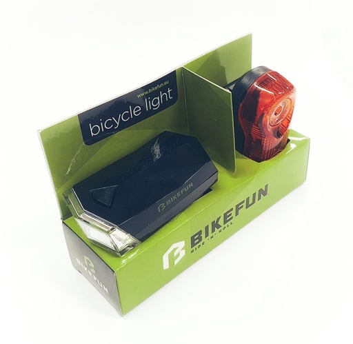 [#BF-JY-585+JY-173T] Lámpa BIKEFUN SQUARE szett E+H 4+3 LED - JY-585+JY-173T