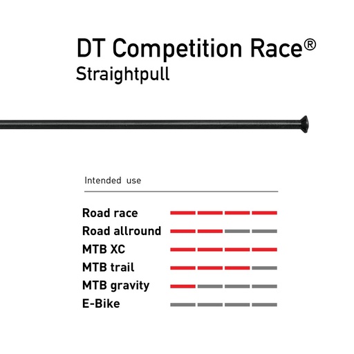 [#BS-SCRS20296S0100] Küllő DT Swiss Competition Race egyenes 2.0/1.6x296 fekete