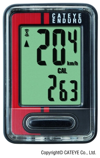 [#PL-CCED400B] COMPUTER CATEYE ENDURO 9FUNK VASTAG VEZETÉK FEKETE/PIROS{3/4-10/10}