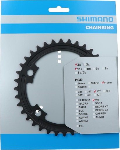 [#PL-Y1WV36000] SHIMANO FC-R7000 CHAINRING 36T-MT (BLACK) FOR 52-36T