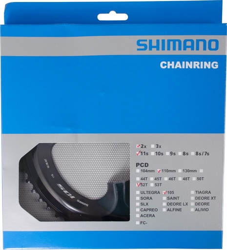 [#PL-Y1WV98030] SHIMANO FC-R7000 CHAINRING 52T-MT (BLACK) FOR 52-36T